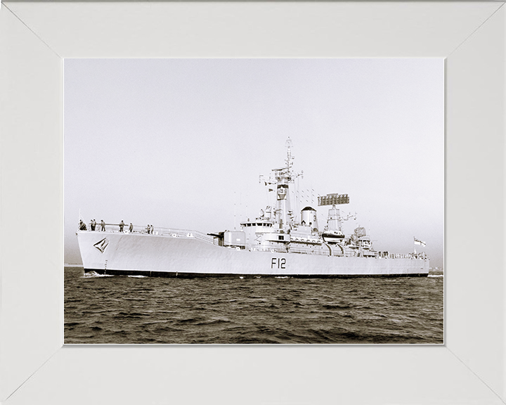 HMS Achilles (F12) Royal Navy Leander Class Frigate Photo Print At Sea Warship Wall Art Posters, Prints, & Visual Artwork Hampshire Prints 10 x 8 White Frame No