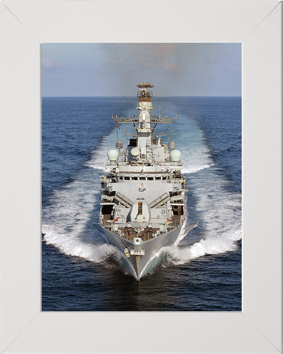 HMS Kent (F78) Photo Print - at sea 2015 - Royal Navy Type 23 Frigate Hampshire Prints 10 x 8 White Frame No