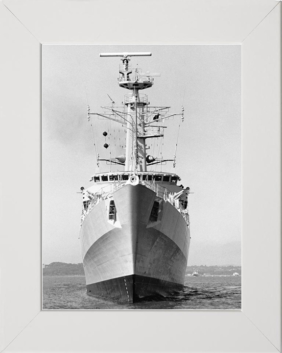 HMS Antelope (F170) Royal Navy Type 21 Frigate Low Bow View Photo Print Wall Art Decor Posters, Prints, & Visual Artwork Hampshire Prints 10 x 8 White Frame No