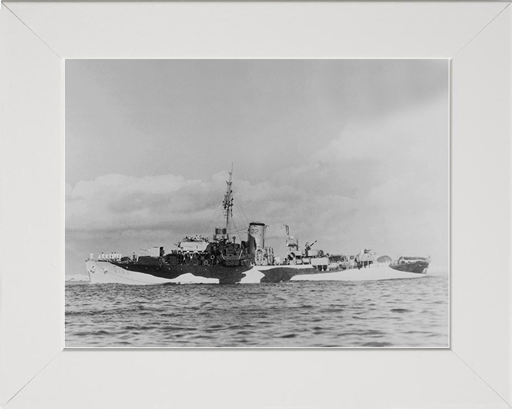 HMS Bryony (K192) Royal Navy Flower Class Corvette Port Side Photo Print Wall Art Decor Posters, Prints, & Visual Artwork Hampshire Prints 10 x 8 White Frame No