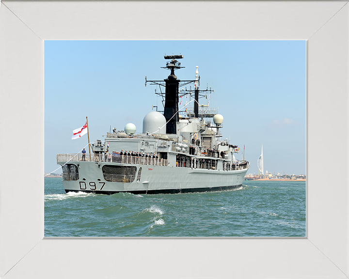 HMS Edinburgh (D97) Royal Navy Type 42 Destroyer Paying Off Photo Print Wall Art Decor Posters, Prints, & Visual Artwork Hampshire Prints 10 x 8 White Frame No