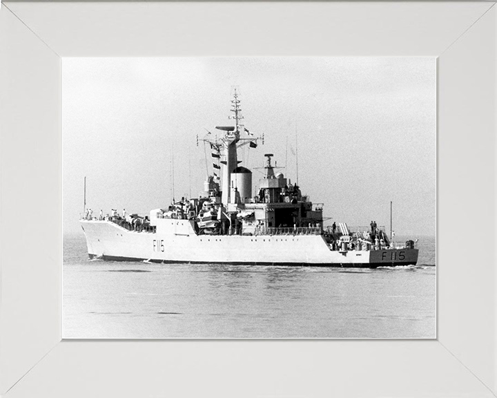HMS Berwick (F115) Royal Navy Rothesay Class Frigate Port Quarter View Photo Print Wall Art Decor Posters, Prints, & Visual Artwork Hampshire Prints 10 x 8 White Frame No