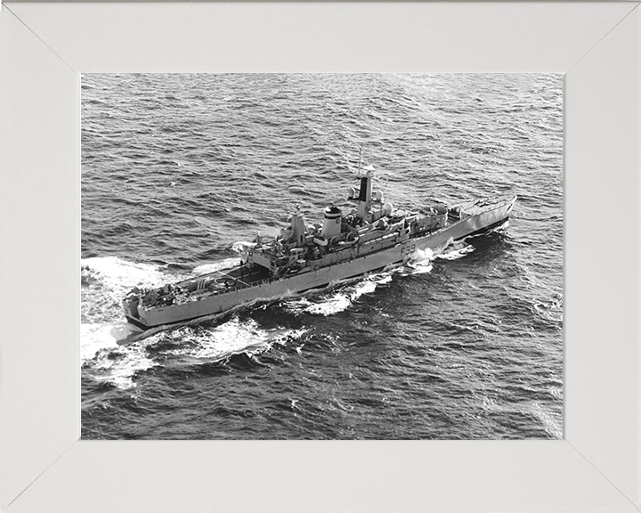 HMS Naiad (F39) Photo Print - At Sea 1978 - Royal Navy Leander Class Frigate Hampshire Prints 10 x 8 White Frame No