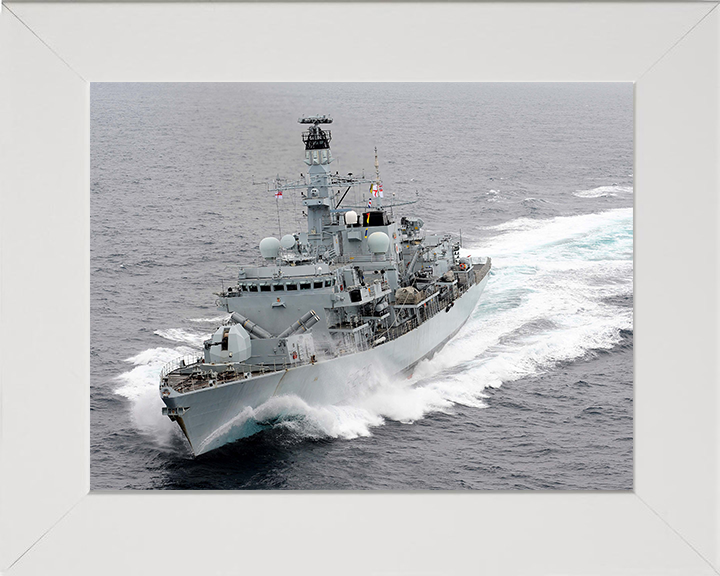 HMS Montrose (F236) Photo Print - At Sea 2012 - Royal Navy Type 23 Frigate Hampshire Prints 10 x 8 White Frame No