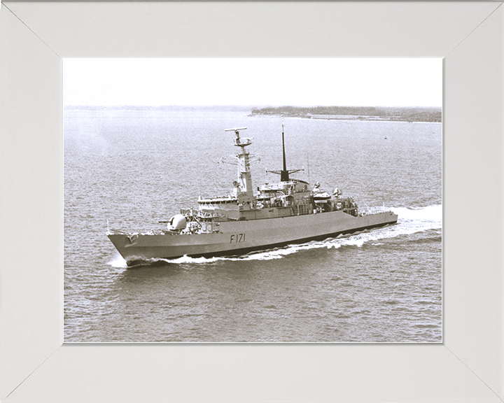 HMS Active (F171) Royal Navy Type 21 Frigate Photo Print Warship Wall Art Posters, Prints, & Visual Artwork Hampshire Prints 10 x 8 White Frame No