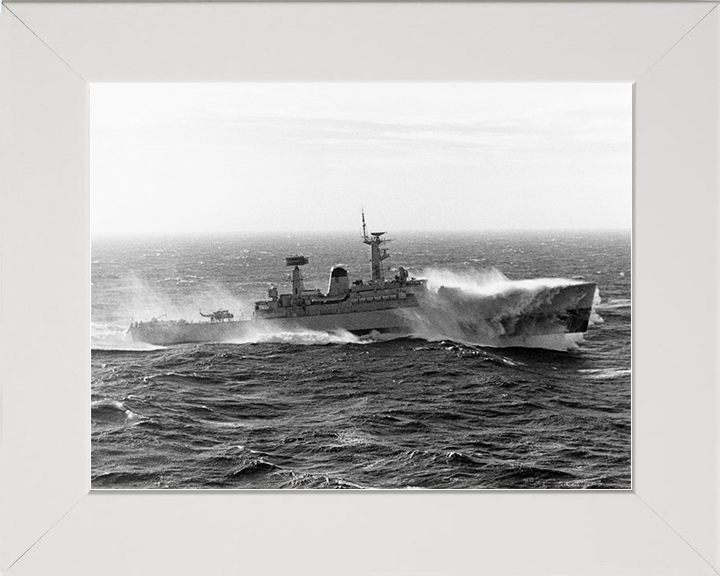 HMS Arethusa (F38) Royal Navy Leander Class Frigate In Rough Sea Photo Print Wall Art Decor Posters, Prints, & Visual Artwork Hampshire Prints 10 x 8 White Frame No