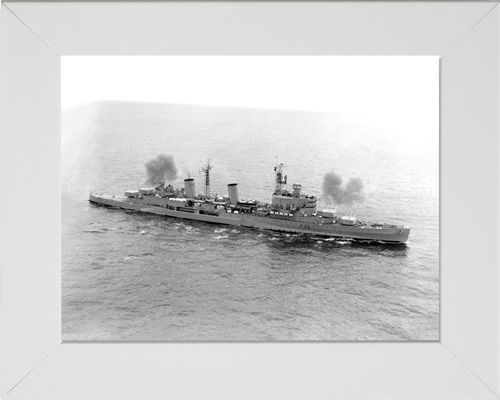 HMS Belfast (C35) Photo Print - Firing a Broadside - Royal Navy Town Class Light Cruiser Posters, Prints, & Visual Artwork Hampshire Prints 10 x 8 White Frame No