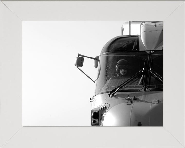 Merlin Helicopter Pilot Portrait Photo Print - Royal Navy Aircraft Hampshire Prints 10 x 8 White Frame No