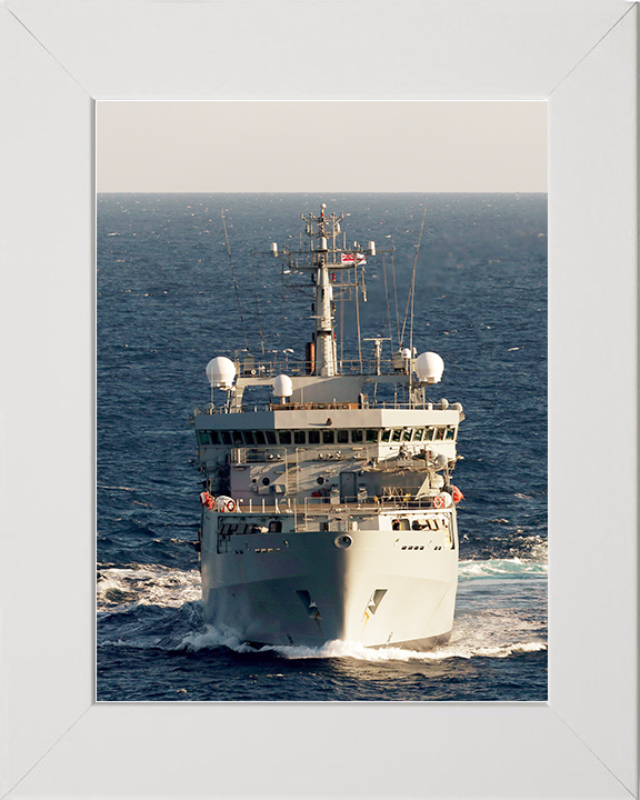 HMS Echo (H87) Royal Navy Echo Class Survey Vessel Bow View Photo Print Wall Art Decor Posters, Prints, & Visual Artwork Hampshire Prints 10 x 8 White Frame No