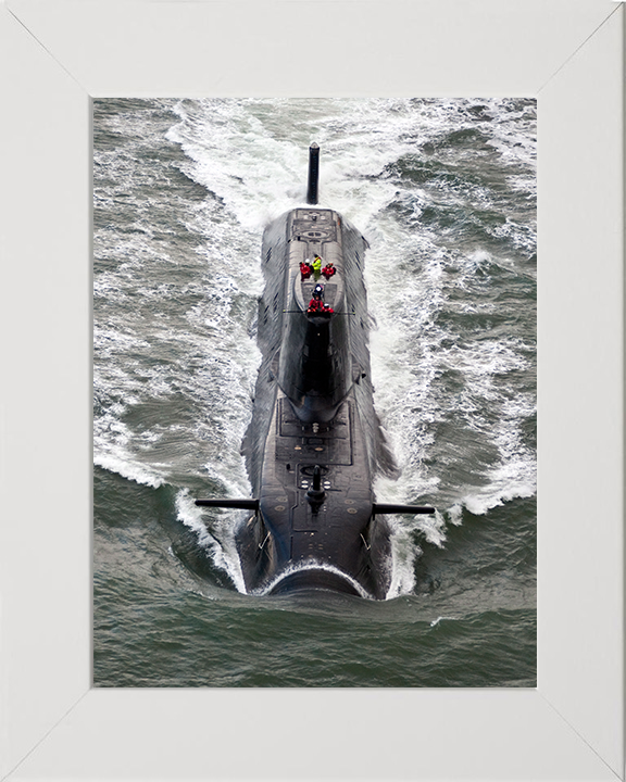 HMS Astute (S119) Photo Print - At Sea 2009 - Royal Navy Astute Class Submarine Hampshire Prints 10 x 8 White Frame No