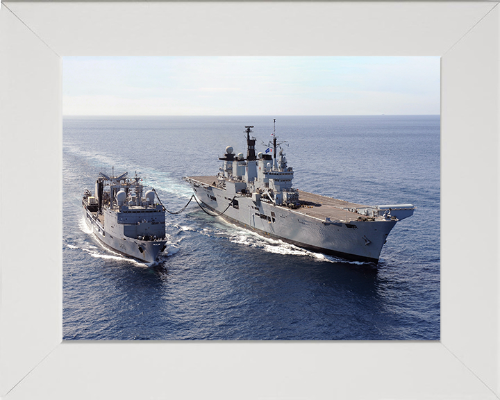 HMS Illustrious (R06) Photo Print - RAS 2013 - Royal Navy Invincible Class Aircraft Carrier Hampshire Prints 10 x 8 White Frame No