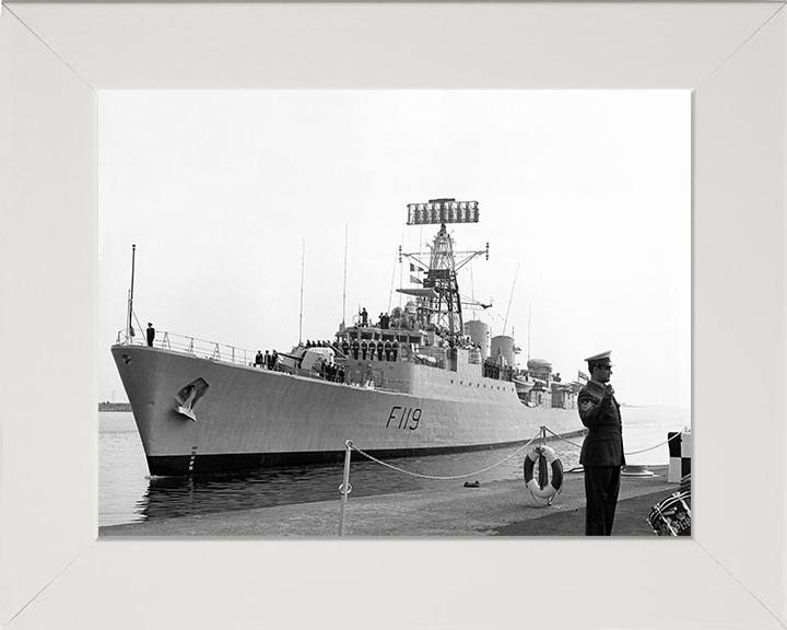 HMS Eskimo (F119) Photo Print - At Chatham 1976 - Royal Navy Tribal Class Frigate Posters, Prints, & Visual Artwork Hampshire Prints 10 x 8 White Frame No