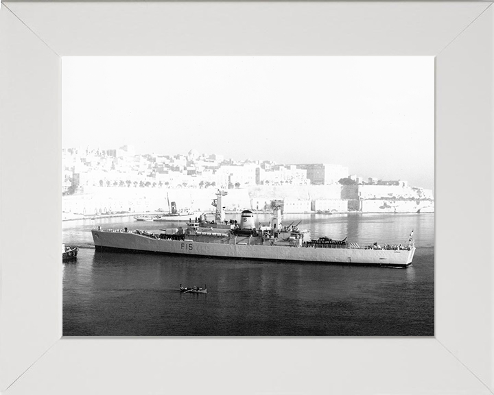 HMS Euryalus (F15) Photo Print - Malta 1971 - Royal Navy Leander Class Frigate Hampshire Prints 10 x 8 White Frame No