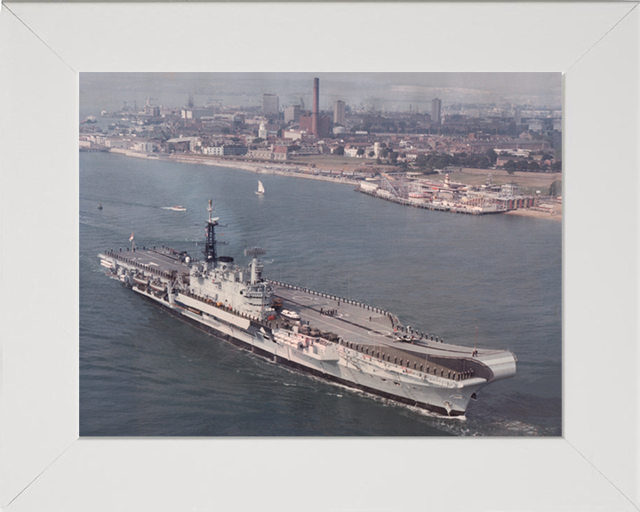 HMS Hermes R12 Royal Navy Centaur class Aircraft carrier Photo Print or Framed Print - Hampshire Prints