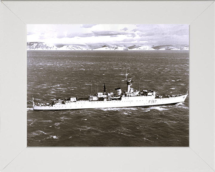 HMS Grenville (F197) Royal Navy U Class Destroyer At Sea 1969 Photo Print Wall Art Decor Posters, Prints, & Visual Artwork Hampshire Prints 10 x 8 White Frame No