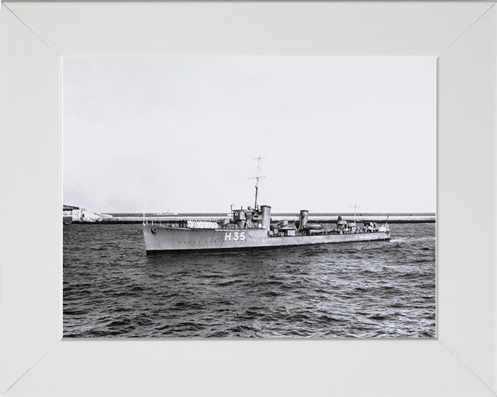 HMS Sesame (H35) Photo Print - At at sea 1932 - Royal Navy S Class Destroyer Posters, Prints, & Visual Artwork Hampshire Prints 10 x 8 White Frame No