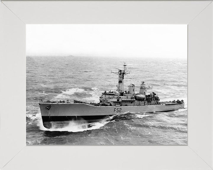 HMS Juno (F52) Photo Print - At Sea - Royal Navy Leander Class Frigate Hampshire Prints 10 x 8 White Frame No