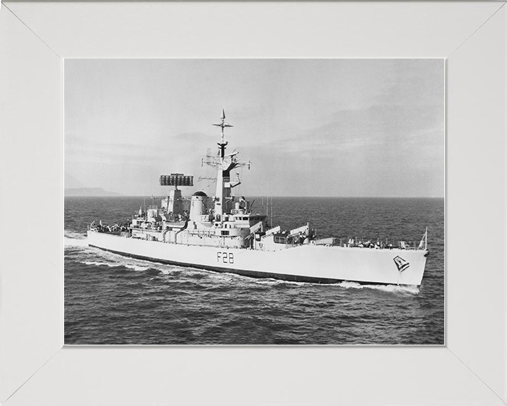 HMS Cleopatra (F28) Royal Navy Leander Class Frigate Low Starboard View Photo Print Wall Art Decor Posters, Prints, & Visual Artwork Hampshire Prints 10 x 8 White Frame No