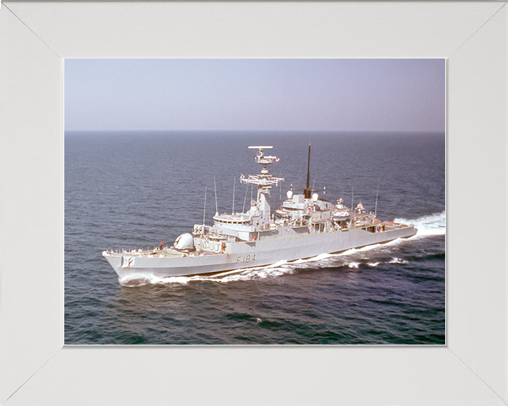 HMS Ardent (F184) Royal Navy Type 21 Frigate High Port Side View Photo Print Wall Art Decor Posters, Prints, & Visual Artwork Hampshire Prints 10 x 8 White Frame No