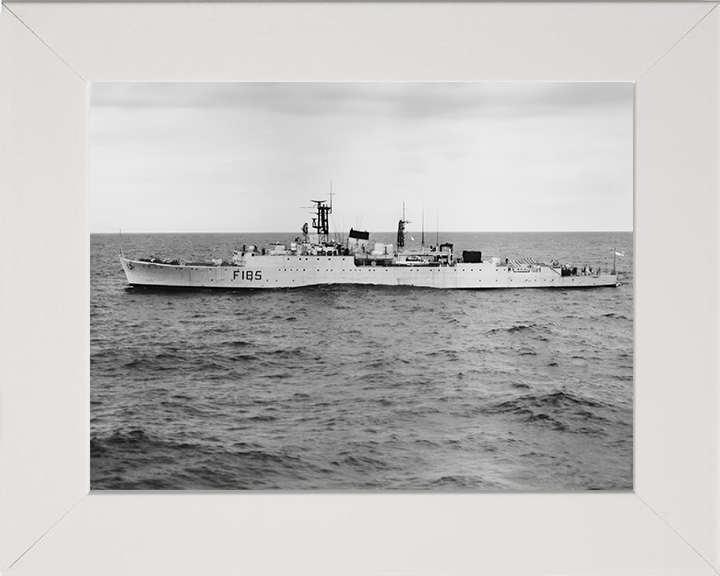 HMS Relentless (F185) Photo Print - At Sea 1950 - Royal Navy Type 15 Frigate Hampshire Prints 10 x 8 White Frame No
