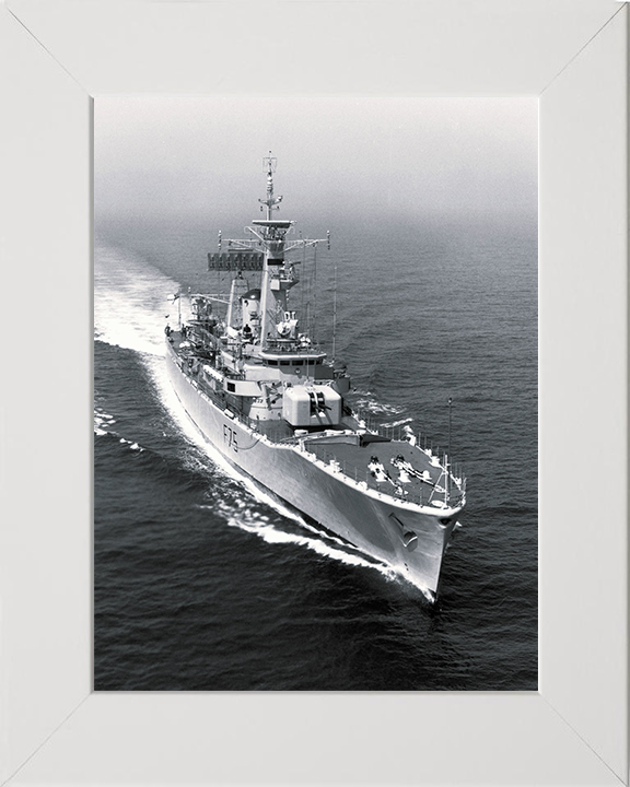 HMS Charybdis (F75) Photo Print - At sea 1976 - Royal Navy Leander Class Frigate Hampshire Prints 10 x 8 White Frame No