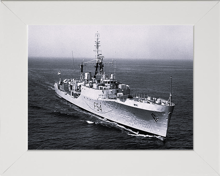 HMS Hardy (F54) Photo Print - At Sea 1967 - Royal Navy Blackwood Class Frigate Hampshire Prints 10 x 8 White Frame No