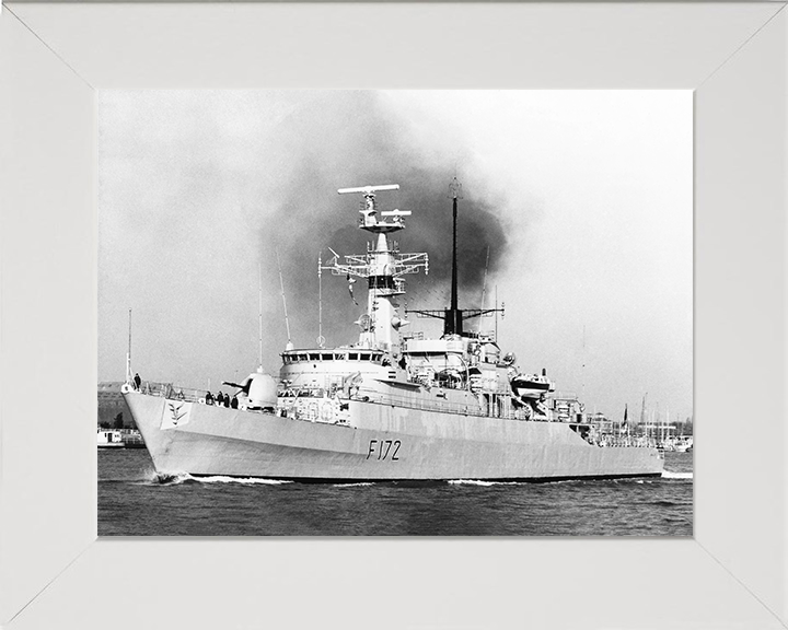 HMS Ambuscade (F172) Royal Navy Type 21 Frigate Leaving Portsmouth Photo Print Wall Art Decor Posters, Prints, & Visual Artwork Hampshire Prints 10 x 8 White Frame No