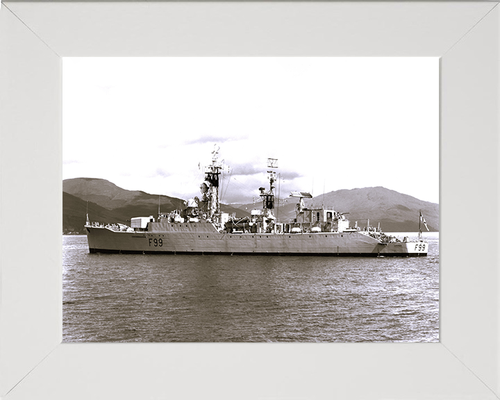 HMS Lincoln (F99) - At Sea 1960 - Royal Navy Salisbury Class Frigate Photo Print Wall Art Naval Decor UK Posters, Prints, & Visual Artwork Hampshire Prints 10 x 8 White Frame No