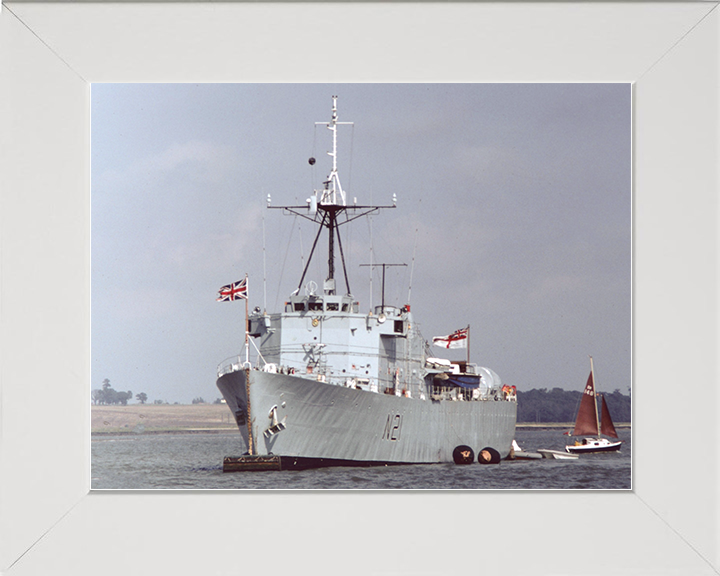HMS Abdiel (N21) Royal Navy Abdiel Class Minelayer Photo Print Port Bow View Warship Wall Art Posters, Prints, & Visual Artwork Hampshire Prints 10 x 8 White Frame No