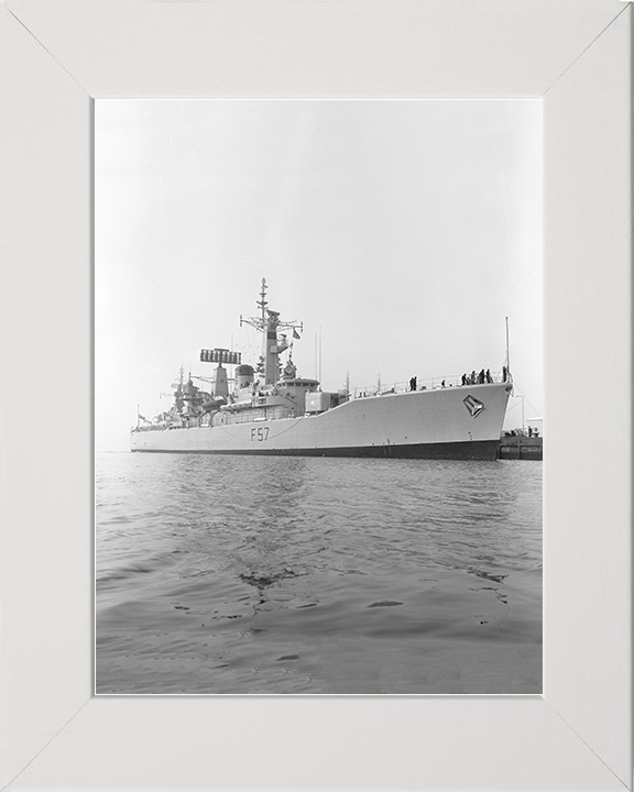 HMS Andromeda (F57) Royal Navy Leander Class Frigate Low Starboard View Photo Print Wall Art Decor Posters, Prints, & Visual Artwork Hampshire Prints 10 x 8 White Frame No