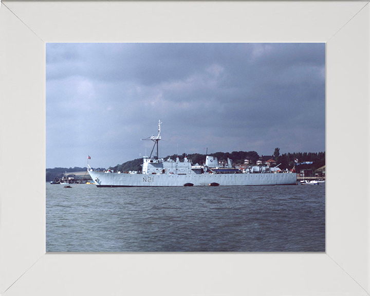 HMS Abdiel (N21) Photo Print - Port Side View - Royal Navy Abdiel Class Mine Layer Hampshire Prints 10 x 8 White Frame No