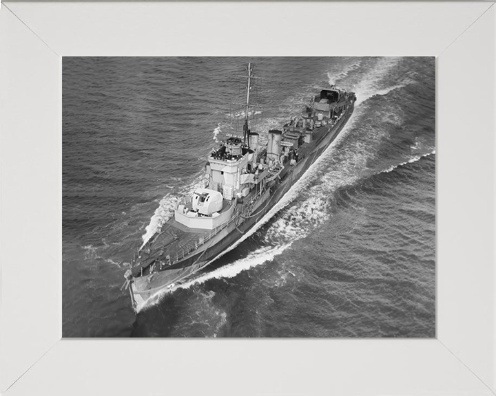 HMS Vanity (D28) Photo Print - At Sea 1942 - Royal Navy V Class Destroyer Hampshire Prints 10 x 8 White Frame No