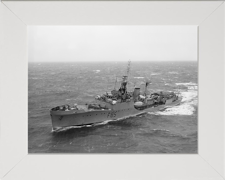 HMS Keppel (F85) Photo Print - At Sea - Royal Navy Blackwood Class Frigate Hampshire Prints 10 x 8 White Frame No