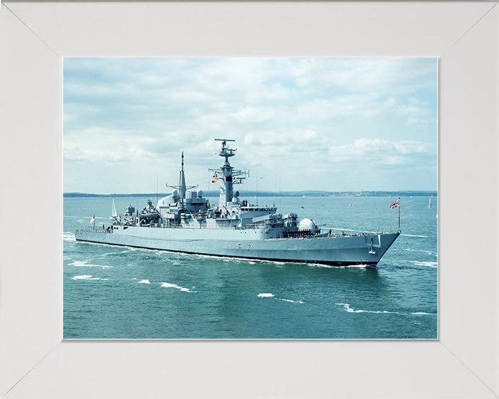 HMS Active (F171) Royal Navy Type 21 Frigate Photo Print Warship Wall Art Poster Posters, Prints, & Visual Artwork Hampshire Prints 10 x 8 White Frame No