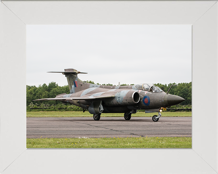 RAF Buccaneer on a runway 2015 Photo Print - Royal Air Force Aircraft Posters, Prints, & Visual Artwork Hampshire Prints 10 x 8 White Frame No