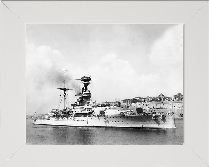 HMS Ramillies (07) Photo Print - Underway - Royal Navy Revenge Class Battleship Hampshire Prints 10 x 8 White Frame No