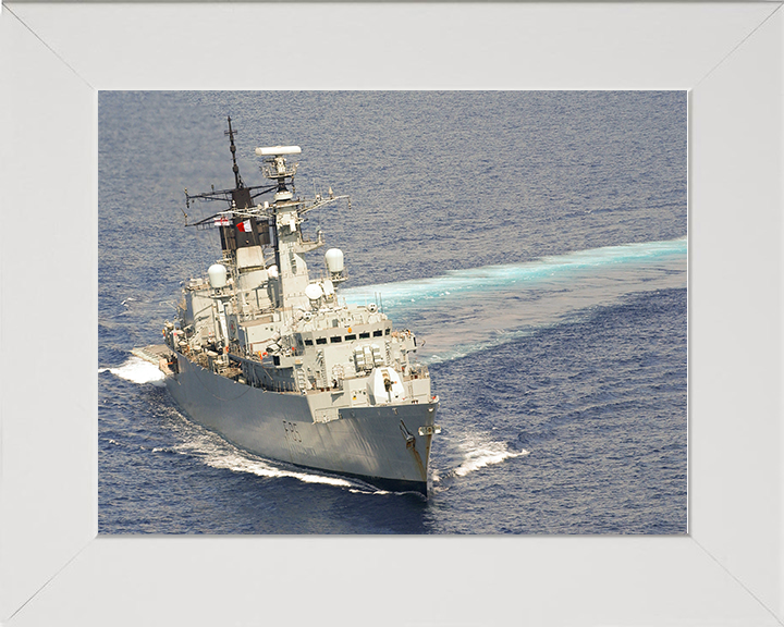HMS Cumberland (F85) Royal Navy Type 22 Frigate Turning To Port Photo Print Wall Art Decor Posters, Prints, & Visual Artwork Hampshire Prints 10 x 8 White Frame No