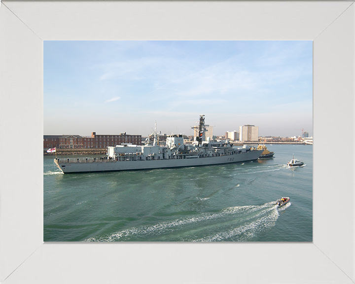 HMS Grafton (F80) Photo Print - Paying Off 2006 - Royal Navy Type 23 Frigate Posters, Prints, & Visual Artwork Hampshire Prints 10 x 8 White Frame No