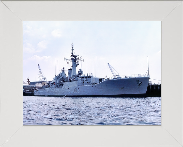 HMS Berwick (F115) Photo Print - Portsmouth 1983 - Royal Navy Rothesay Class Frigate Hampshire Prints 10 x 8 White Frame No