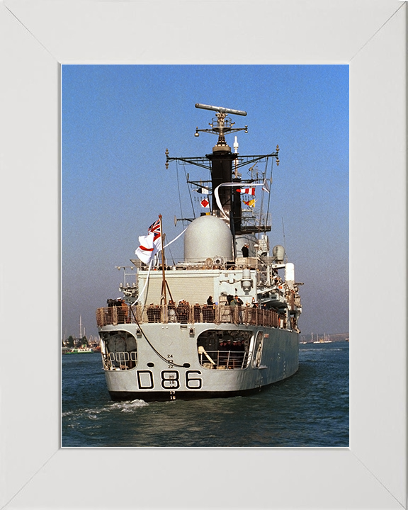 HMS Birmingham (D86) Royal Navy Type 42 Destroyer Pays Off 1999 Photo Print Wall Art Decor Posters, Prints, & Visual Artwork Hampshire Prints 10 x 8 White Frame No