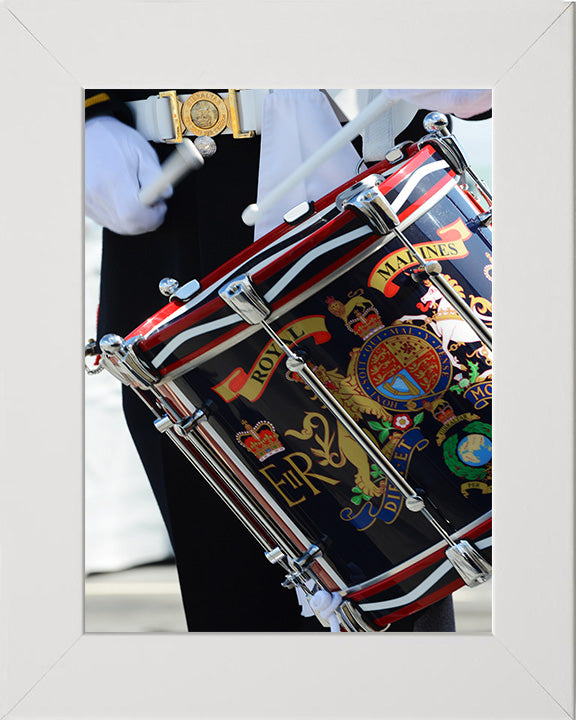 The Drum of a Royal marines band service drummer Photo Print or Framed Photo Print Hampshire Prints 10 x 8 White Frame No