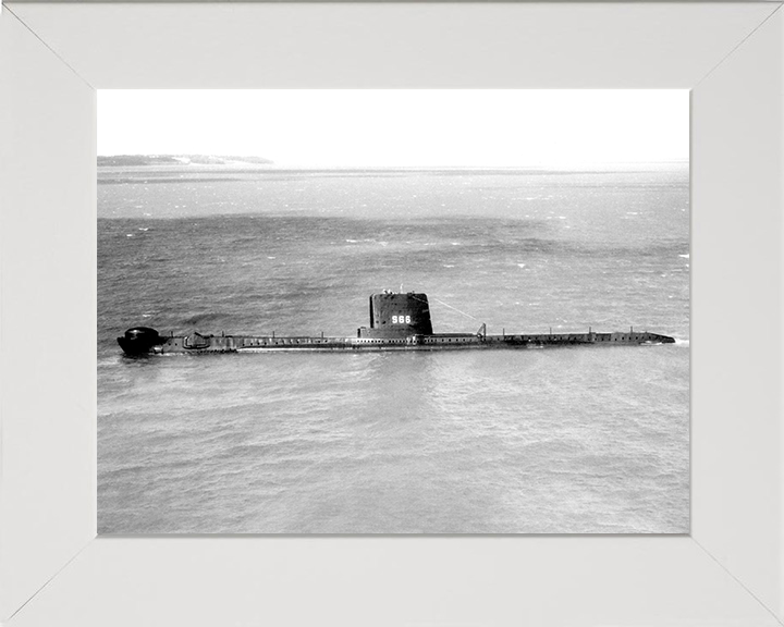 HMS Alderney (S66) (P416) Photo Print - Port Beam View - Royal Navy Amphion Class Submarine Hampshire Prints 10 x 8 White Frame No