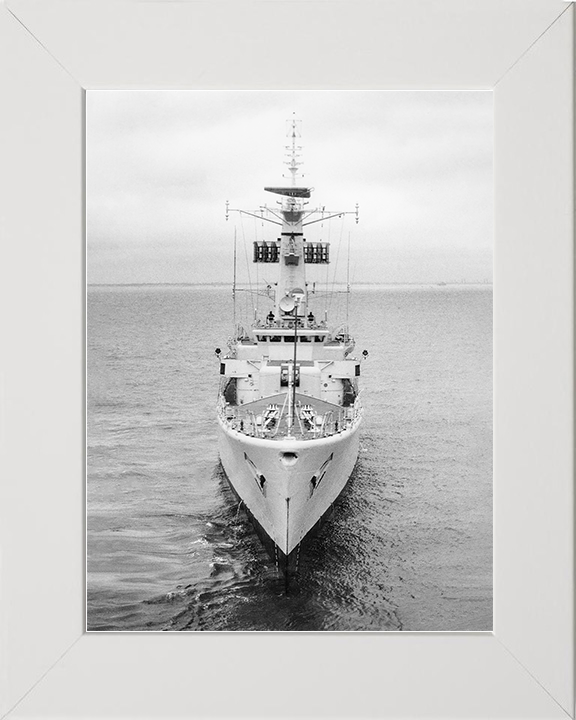 HMS Dido (F104) Royal Navy Leander Class Frigate High Bow View Photo Print Wall Art Decor Posters, Prints, & Visual Artwork Hampshire Prints 10 x 8 White Frame No