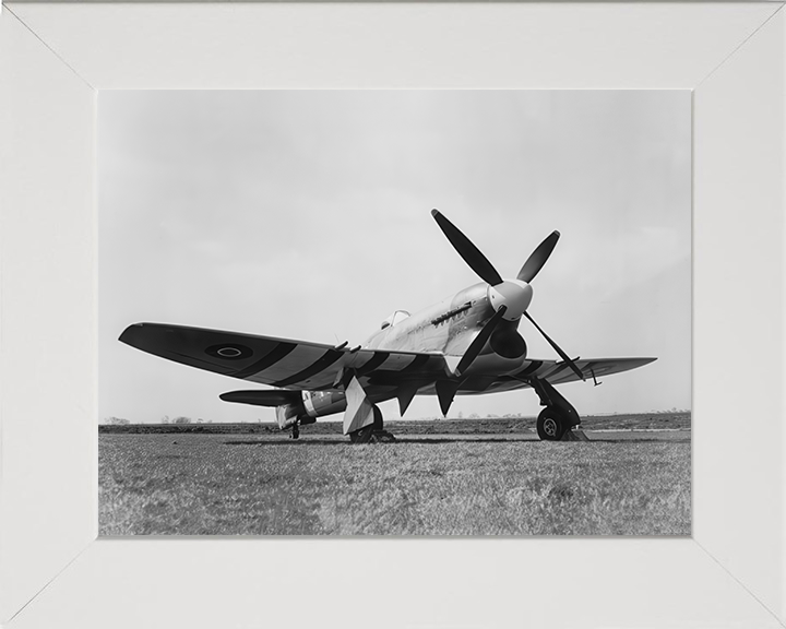 RAF Hawker Tempest V on the Ground Photo Print - Royal Air Force Aircraft Hampshire Prints 10 x 8 White Frame No