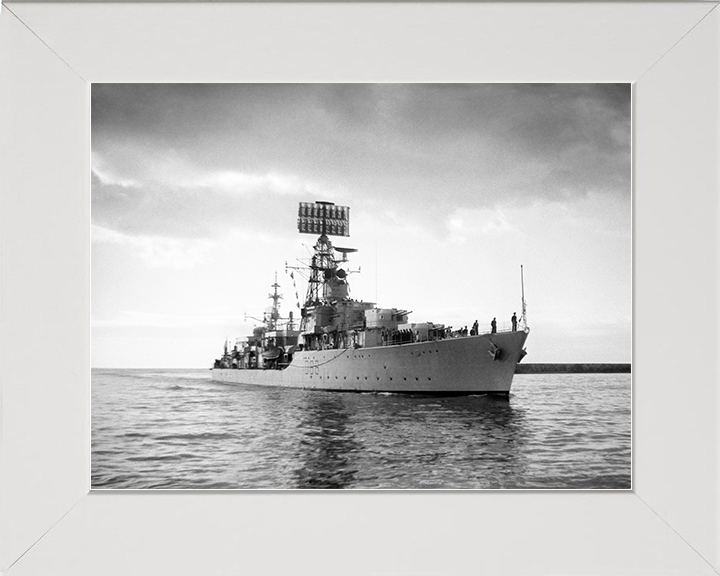 HMS Agincourt (D86) Royal Navy Battle Class Destroyer Photo Print Starboard Bow View Warship Wall Art Posters, Prints, & Visual Artwork Hampshire Prints 10 x 8 White Frame No