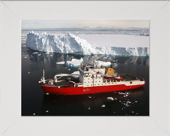 HMS Endurance (A171) Photo Print - Antarctic Peninsula 2007 - Royal Navy Ice Breaker Patrol Ship Hampshire Prints 10 x 8 White frame No