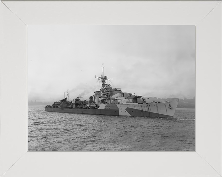 HMS Zambesi (R66) Photo Print - River Mersey 1944 - Royal Navy Z Class Destroyer Hampshire Prints 10 x 8 White Frame No