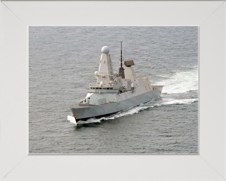 HMS Diamond (D34) Royal Navy Type 45 Destroyer Arabian Sea Photo Print Wall Art Decor Posters, Prints, & Visual Artwork Hampshire Prints 10 x 8 White Frame No
