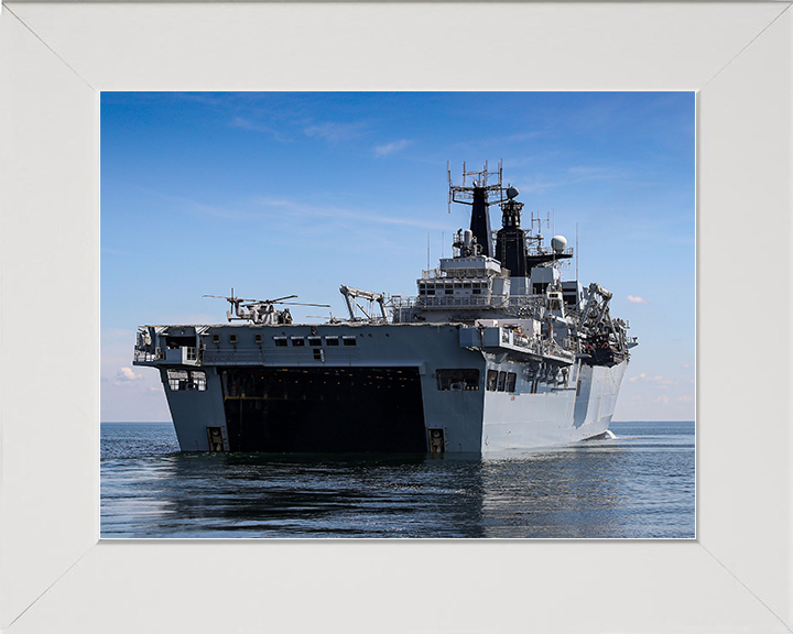 HMS Albion (L14) Royal Navy Albion Class Amphibious Ship Well Deck View Photo Print Wall Art Naval Decor Posters, Prints, & Visual Artwork Hampshire Prints 10 x 8 White Frame No