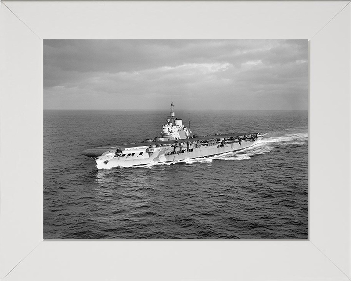 HMS Victorious (R38) Photo Print - At Sea 1941 - Royal Navy Illustrious Class Aircraft Carrier Hampshire Prints 10 x 8 White Frame No